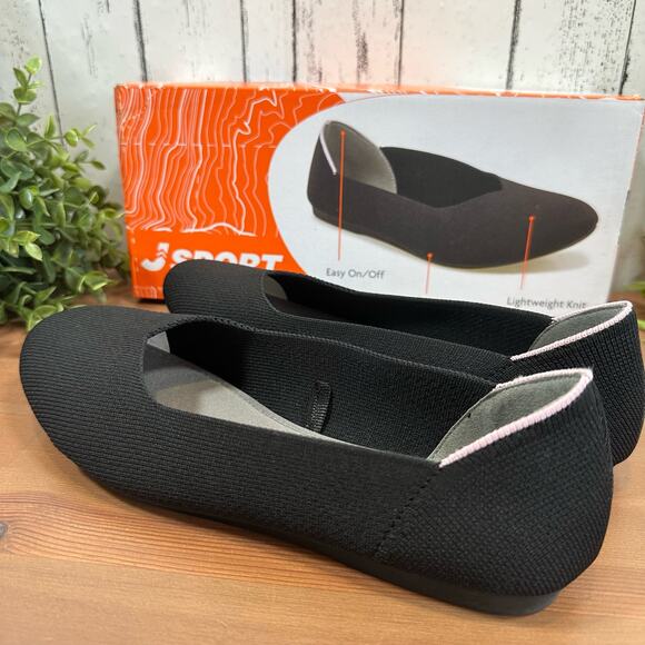 J Sport Women's Doreen Black Knit Flats Size 9 - Picture 6 of 8